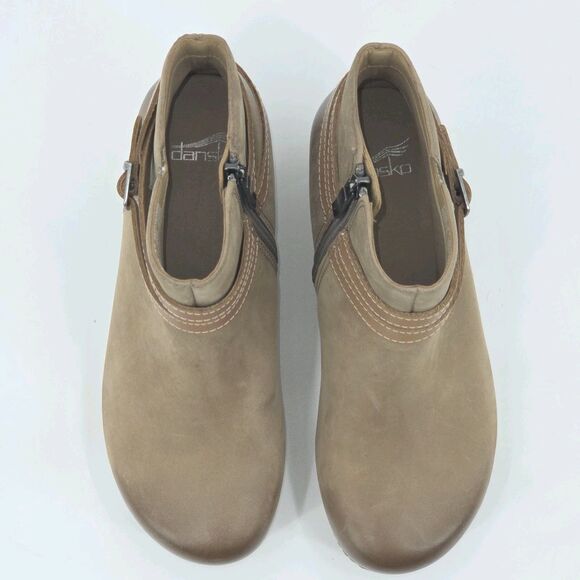 Dansko Brook Booties Ankle Boots Womens Size 37 Distressed Brown Leather Fall - Picture 6 of 12